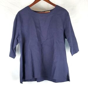 Windhorse Navy Blue Cotton‎ Lagenlook Top